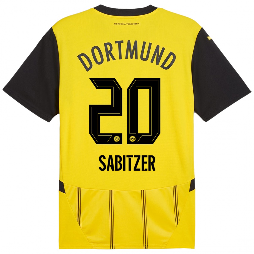 Enfant Maillot Marcel Sabitzer #20 Jaune Noir Tenues Domicile 2024/25 T-Shirt Suisse