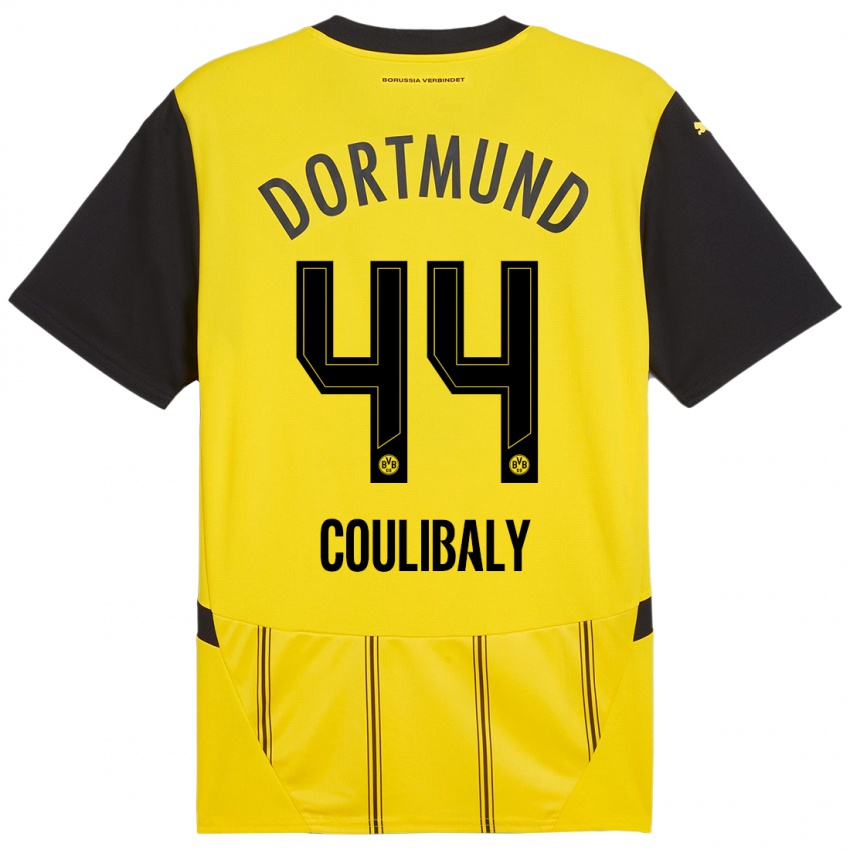 Enfant Maillot Soumaila Coulibaly #44 Jaune Noir Tenues Domicile 2024/25 T-Shirt Suisse