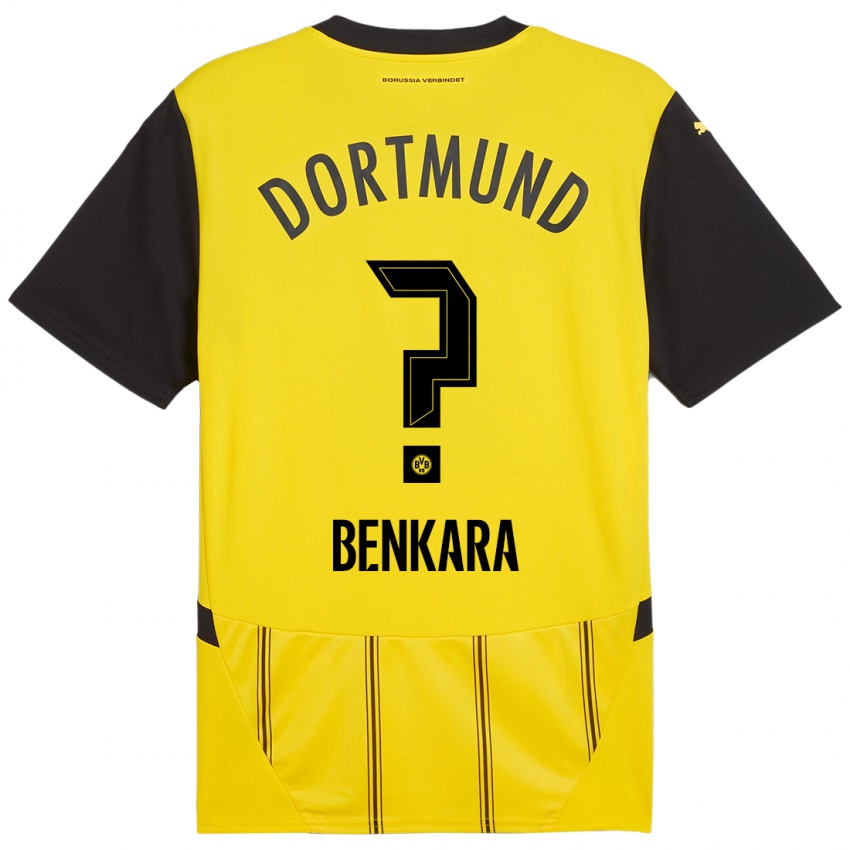 Enfant Maillot Elias Benkara #0 Jaune Noir Tenues Domicile 2024/25 T-Shirt Suisse