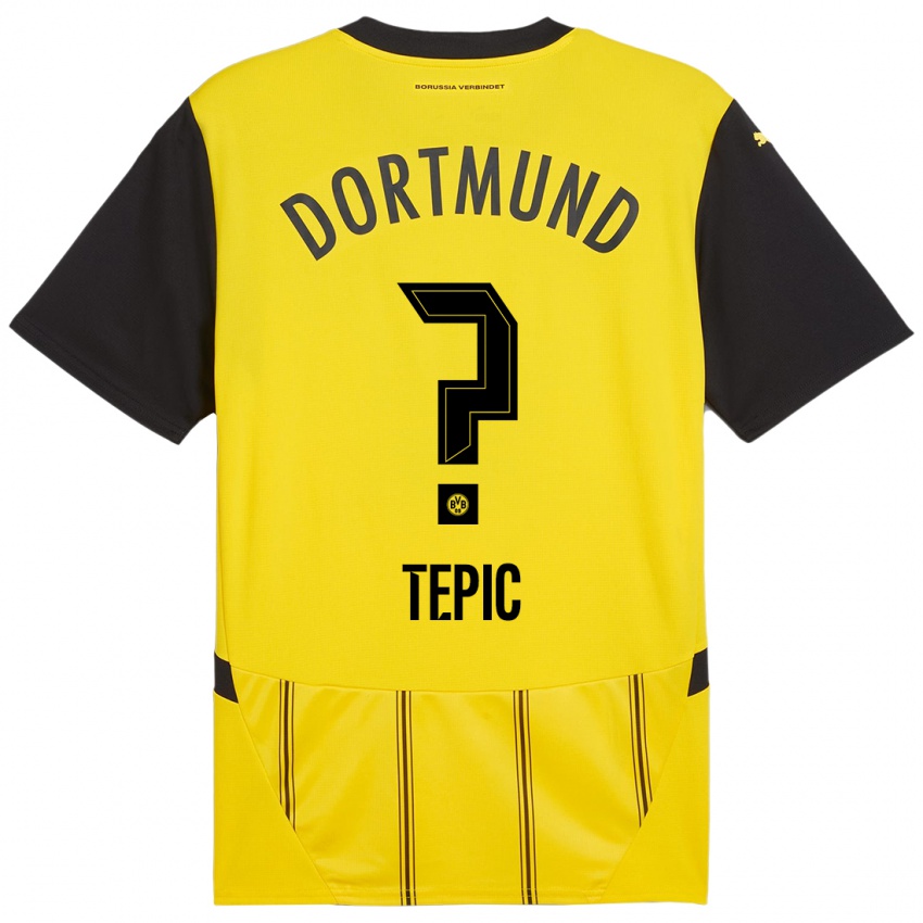 Enfant Maillot Lyon Tepic #0 Jaune Noir Tenues Domicile 2024/25 T-Shirt Suisse