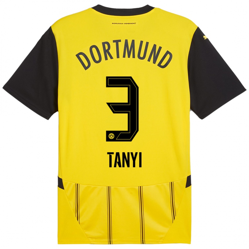 Enfant Maillot Paul Tanyi #3 Jaune Noir Tenues Domicile 2024/25 T-Shirt Suisse