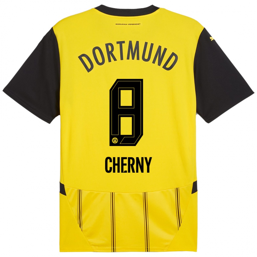 Enfant Maillot Nick Cherny #8 Jaune Noir Tenues Domicile 2024/25 T-Shirt Suisse