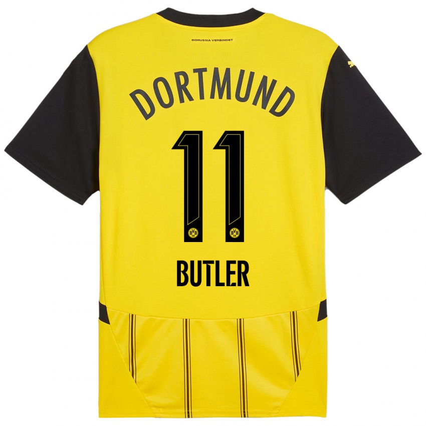 Enfant Maillot Justin Butler #11 Jaune Noir Tenues Domicile 2024/25 T-Shirt Suisse