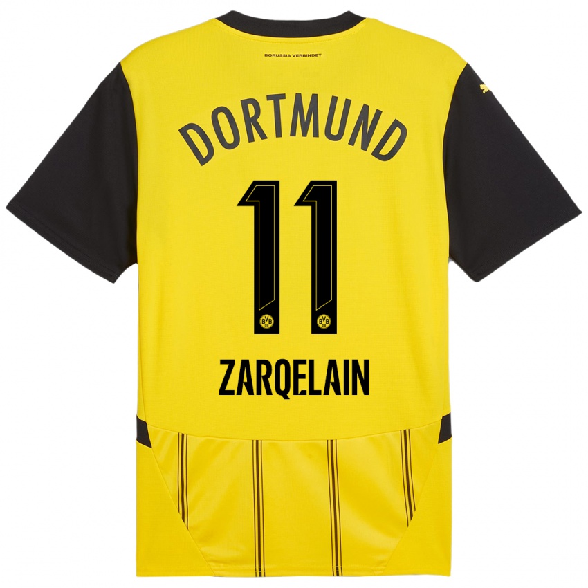 Enfant Maillot Fadi Zarqelain #11 Jaune Noir Tenues Domicile 2024/25 T-Shirt Suisse