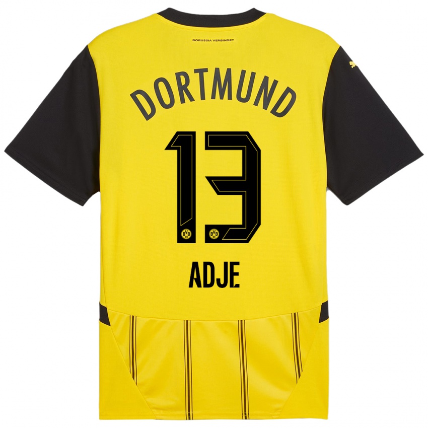 Enfant Maillot Miguel Adje #13 Jaune Noir Tenues Domicile 2024/25 T-Shirt Suisse