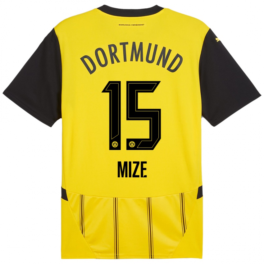 Enfant Maillot Jack Mize #15 Jaune Noir Tenues Domicile 2024/25 T-Shirt Suisse