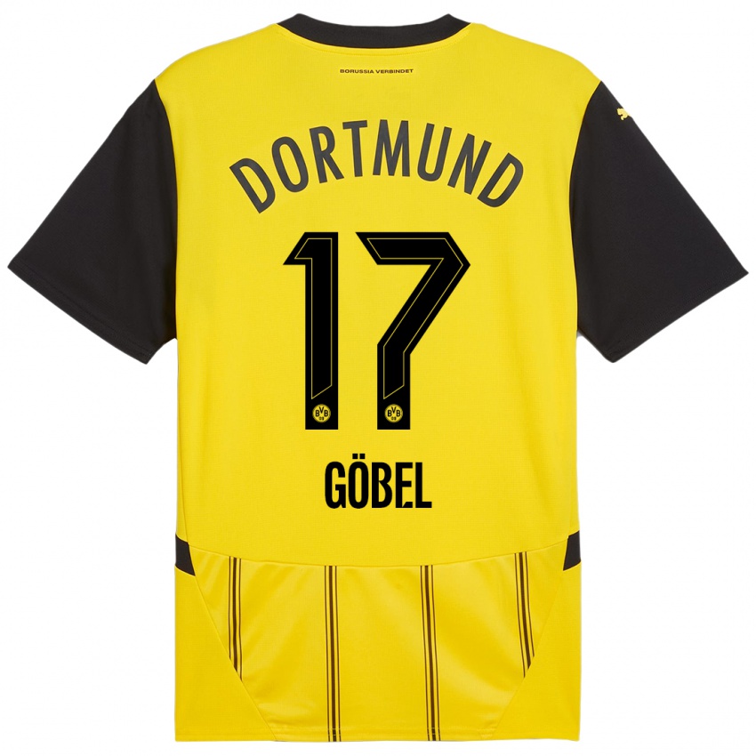 Enfant Maillot Patrick Göbel #17 Jaune Noir Tenues Domicile 2024/25 T-Shirt Suisse