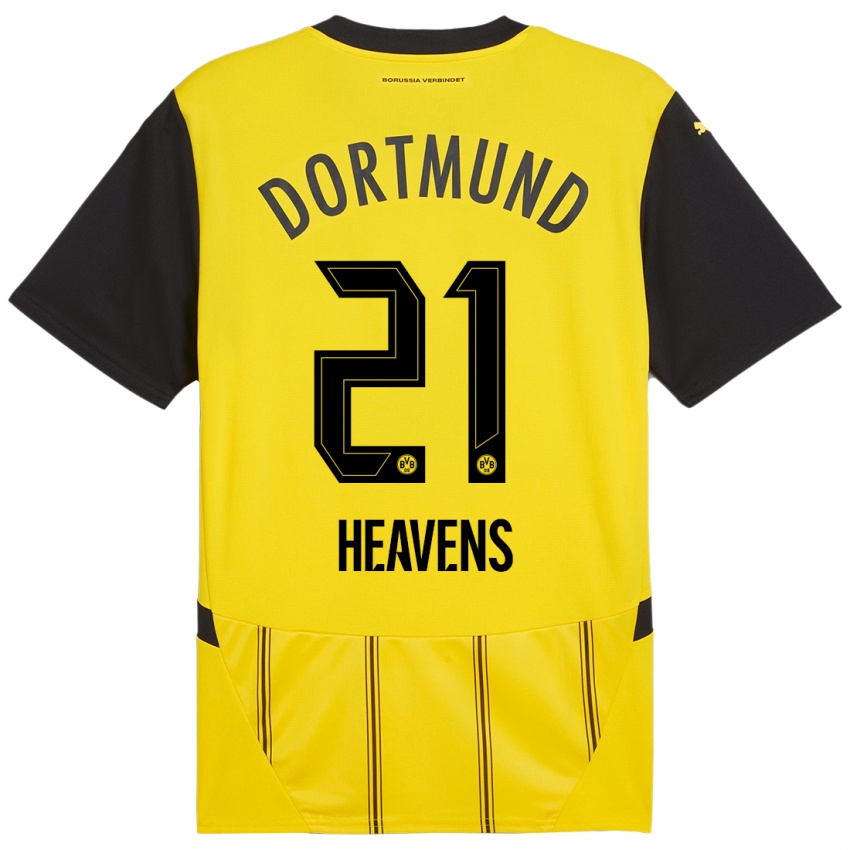 Enfant Maillot Lukas Heavens #21 Jaune Noir Tenues Domicile 2024/25 T-Shirt Suisse