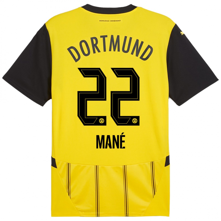 Enfant Maillot Filippo Mané #22 Jaune Noir Tenues Domicile 2024/25 T-Shirt Suisse