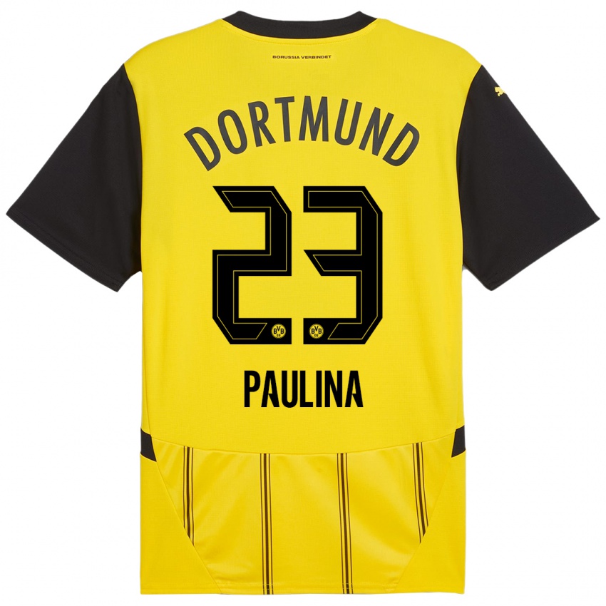 Enfant Maillot Jordi Paulina #23 Jaune Noir Tenues Domicile 2024/25 T-Shirt Suisse