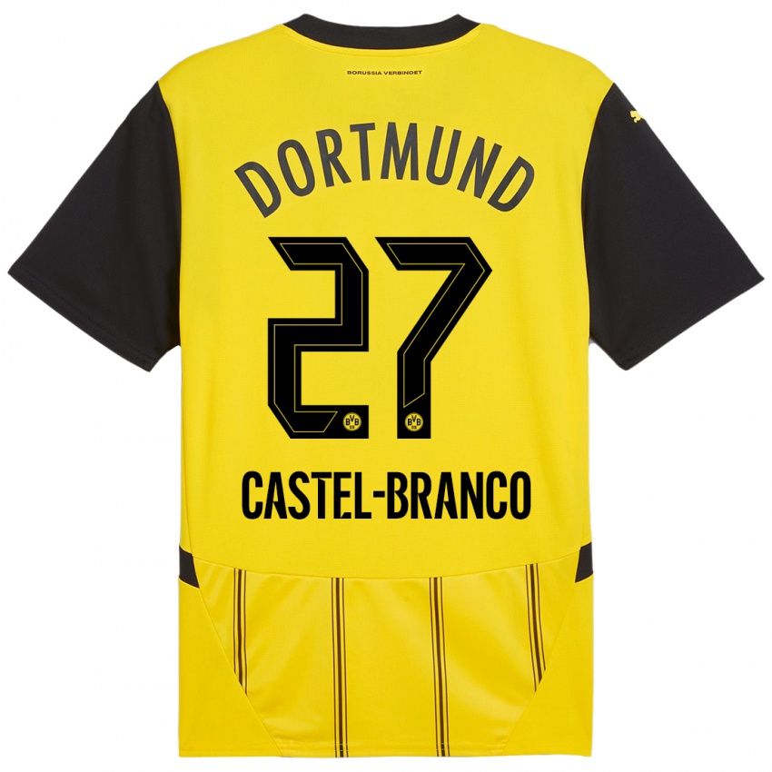 Enfant Maillot Diego Castel-Branco #27 Jaune Noir Tenues Domicile 2024/25 T-Shirt Suisse