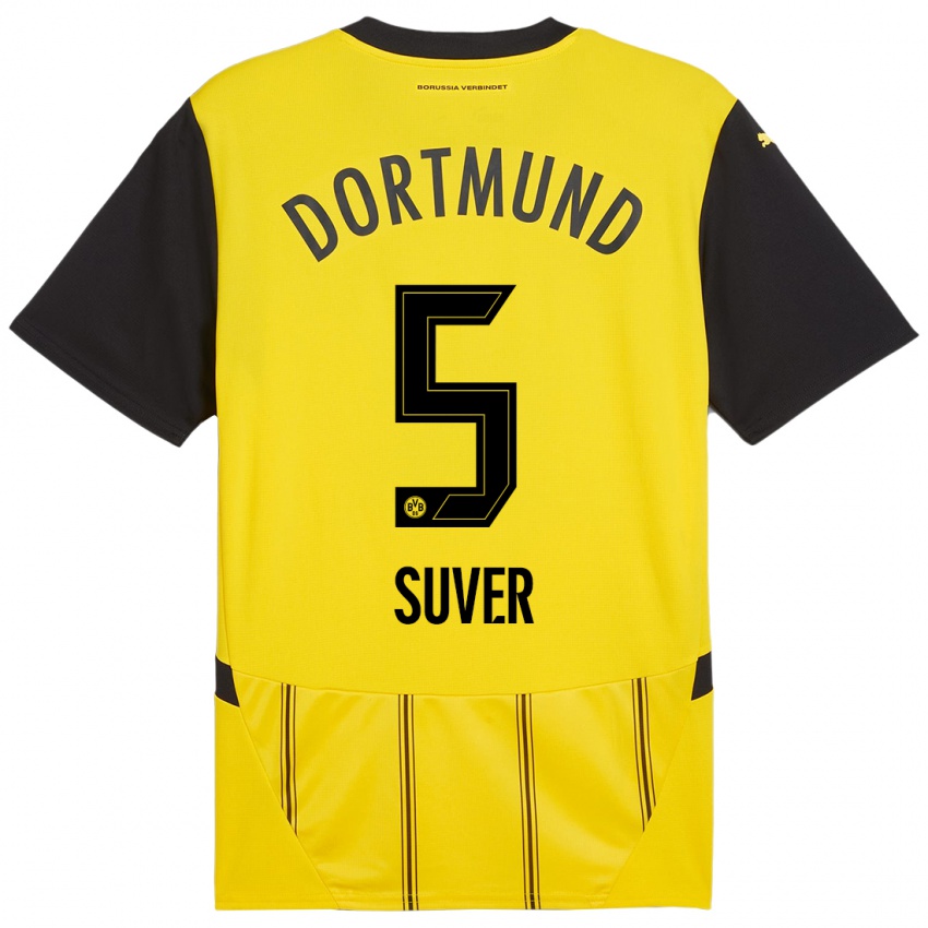 Enfant Maillot Mario Suver #5 Jaune Noir Tenues Domicile 2024/25 T-Shirt Suisse