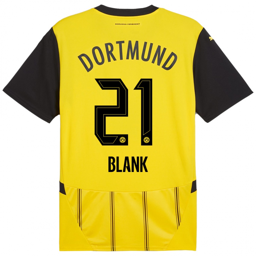 Enfant Maillot Hendry Blank #21 Jaune Noir Tenues Domicile 2024/25 T-Shirt Suisse