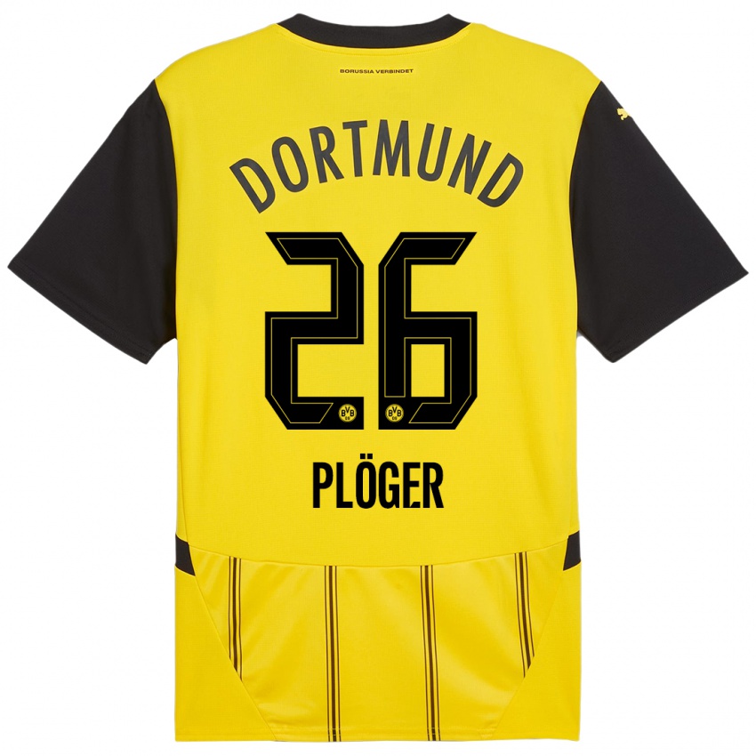 Enfant Maillot Dustin Plöger #26 Jaune Noir Tenues Domicile 2024/25 T-Shirt Suisse