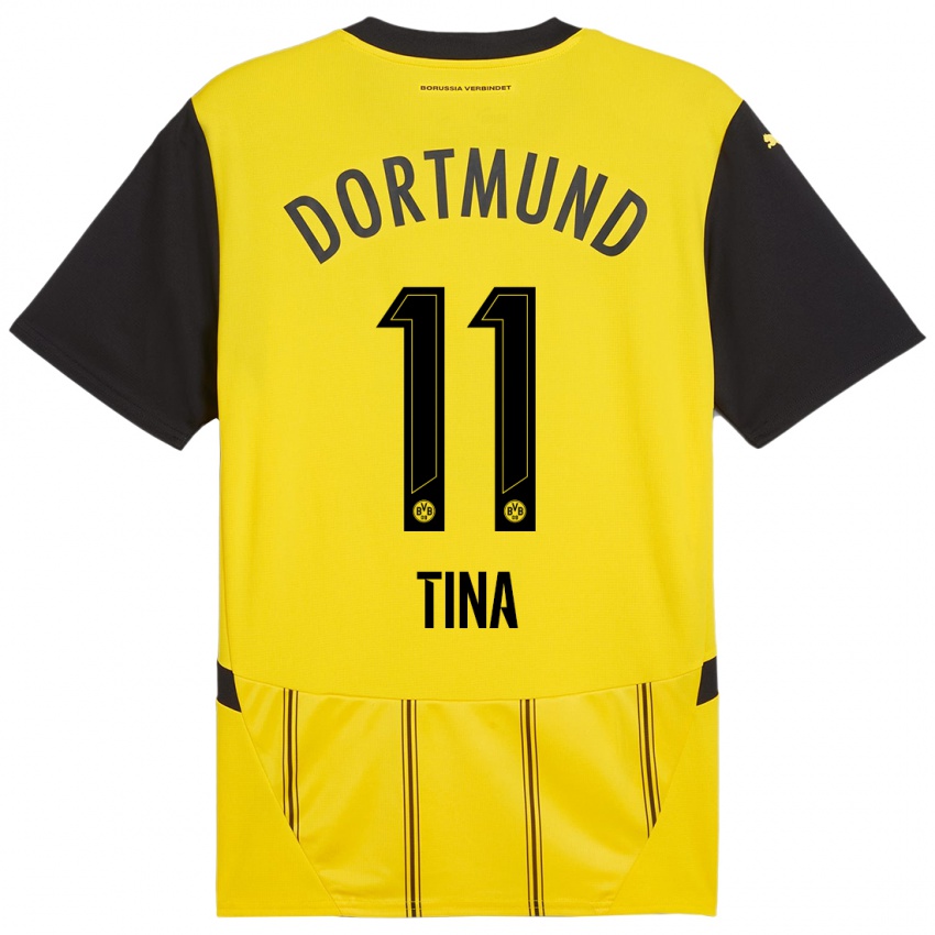 Enfant Maillot Abdulla Tina #11 Jaune Noir Tenues Domicile 2024/25 T-Shirt Suisse