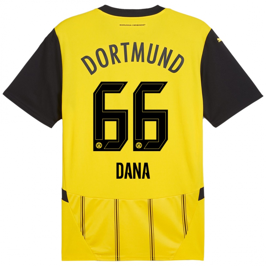 Enfant Maillot Bleckmann Dana #66 Jaune Noir Tenues Domicile 2024/25 T-Shirt Suisse