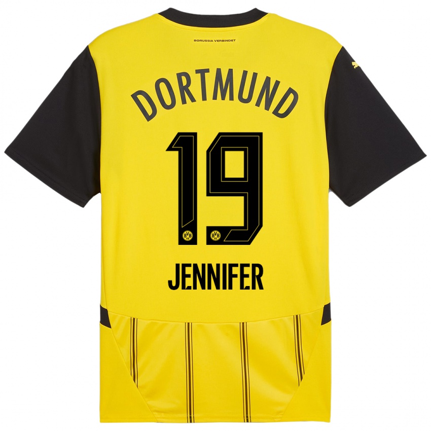 Enfant Maillot Gutierrez Bermejo Jennifer #19 Jaune Noir Tenues Domicile 2024/25 T-Shirt Suisse