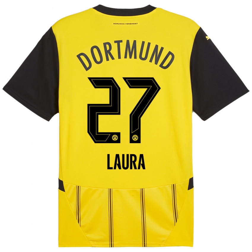 Kinder Van Der Heijden Laura #27 Gelb Schwarz Heimtrikot Trikot 2024/25 T-Shirt Schweiz