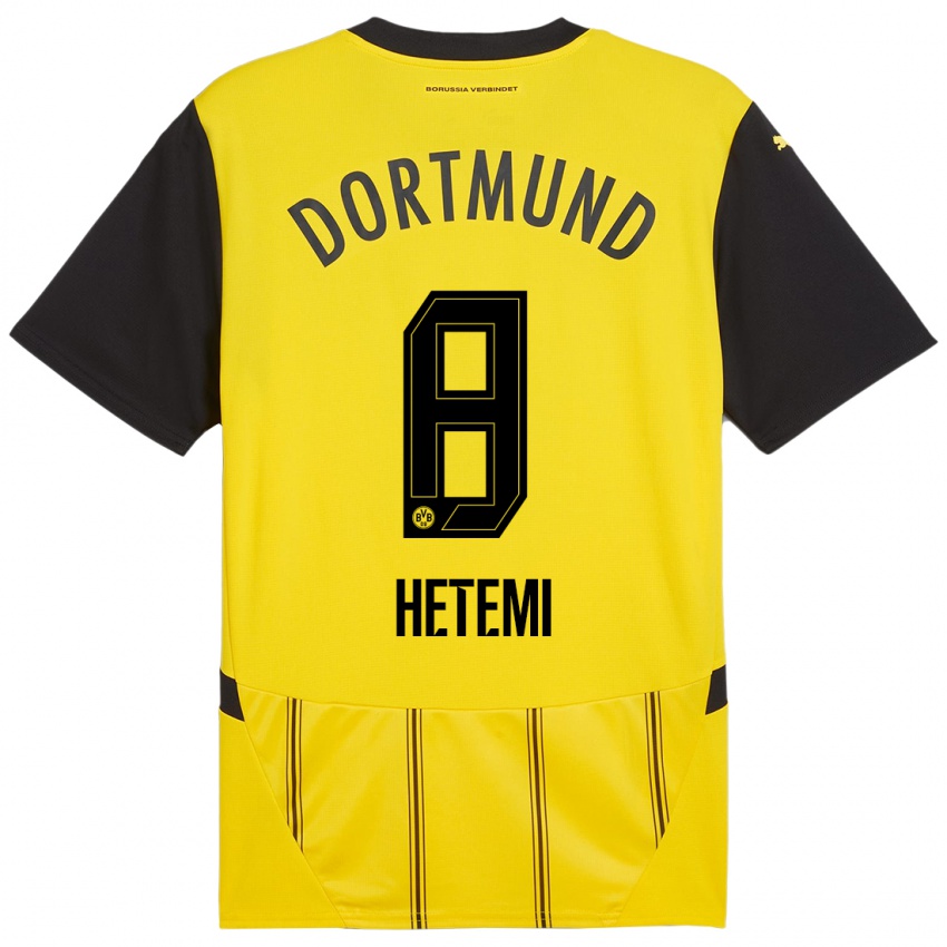 Enfant Maillot Rilind Hetemi #8 Jaune Noir Tenues Domicile 2024/25 T-Shirt Suisse