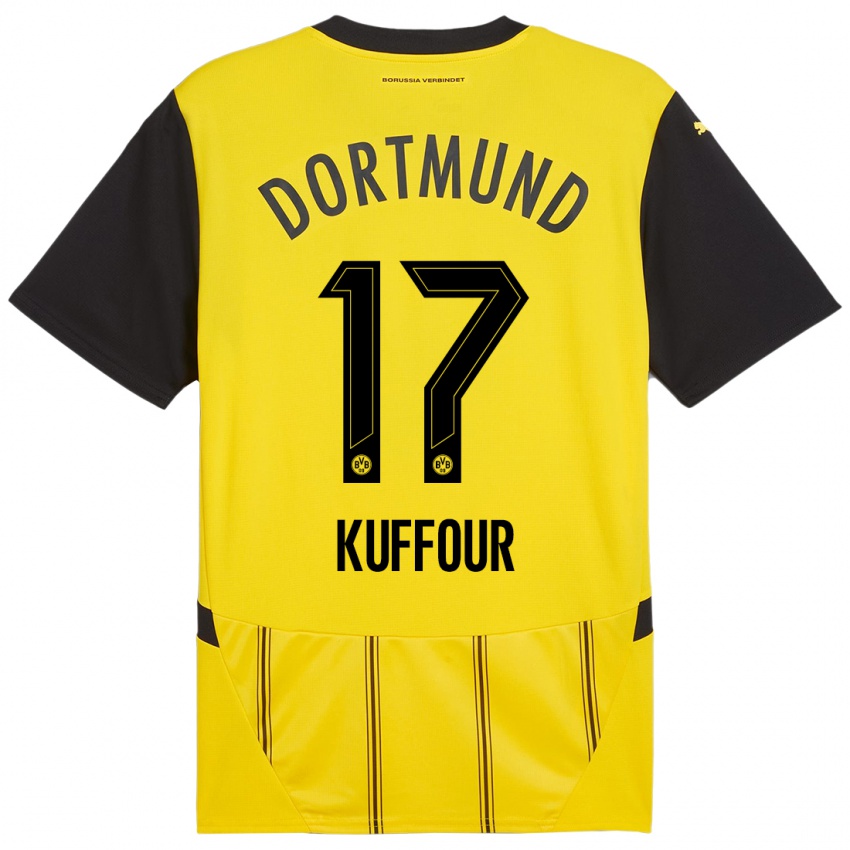 Enfant Maillot Lloyd-Addo Kuffour #17 Jaune Noir Tenues Domicile 2024/25 T-Shirt Suisse