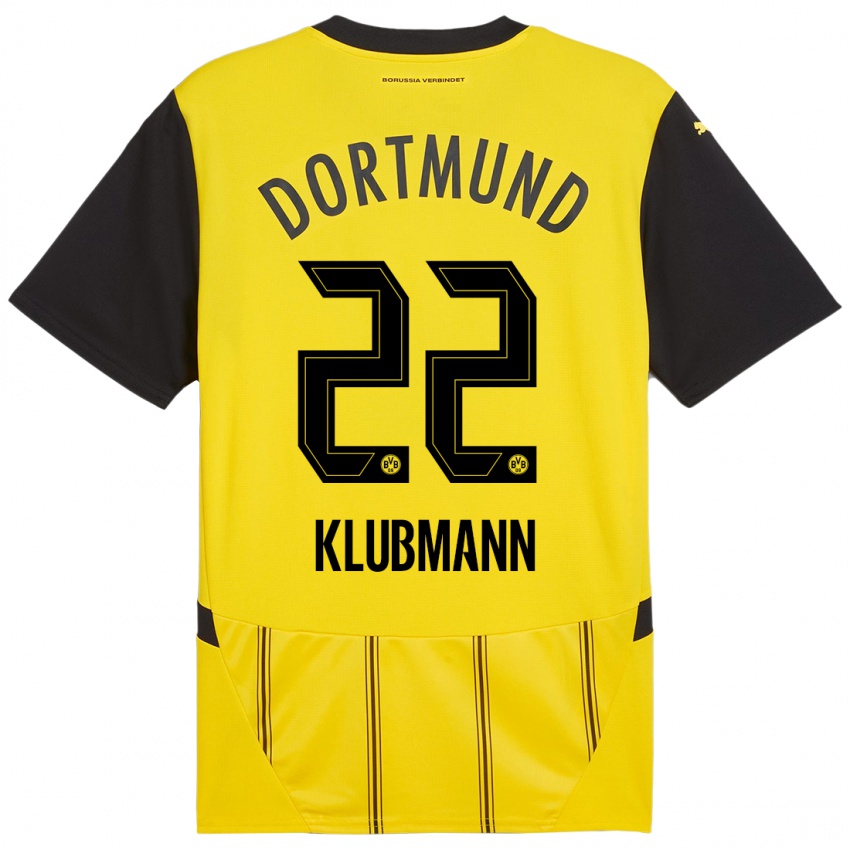 Enfant Maillot Leon Klubmann #22 Jaune Noir Tenues Domicile 2024/25 T-Shirt Suisse