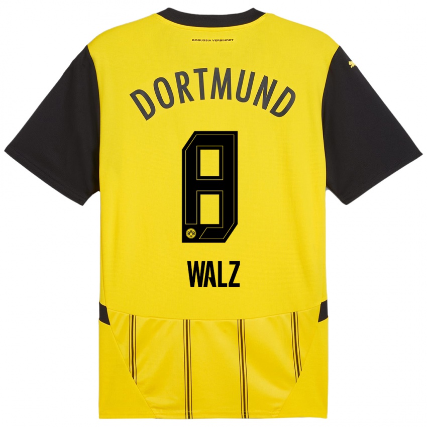 Enfant Maillot Vasco Walz #8 Jaune Noir Tenues Domicile 2024/25 T-Shirt Suisse