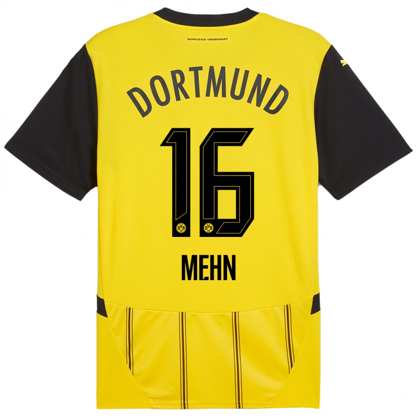 Enfant Maillot Phil Josef Mehn #16 Jaune Noir Tenues Domicile 2024/25 T-Shirt Suisse