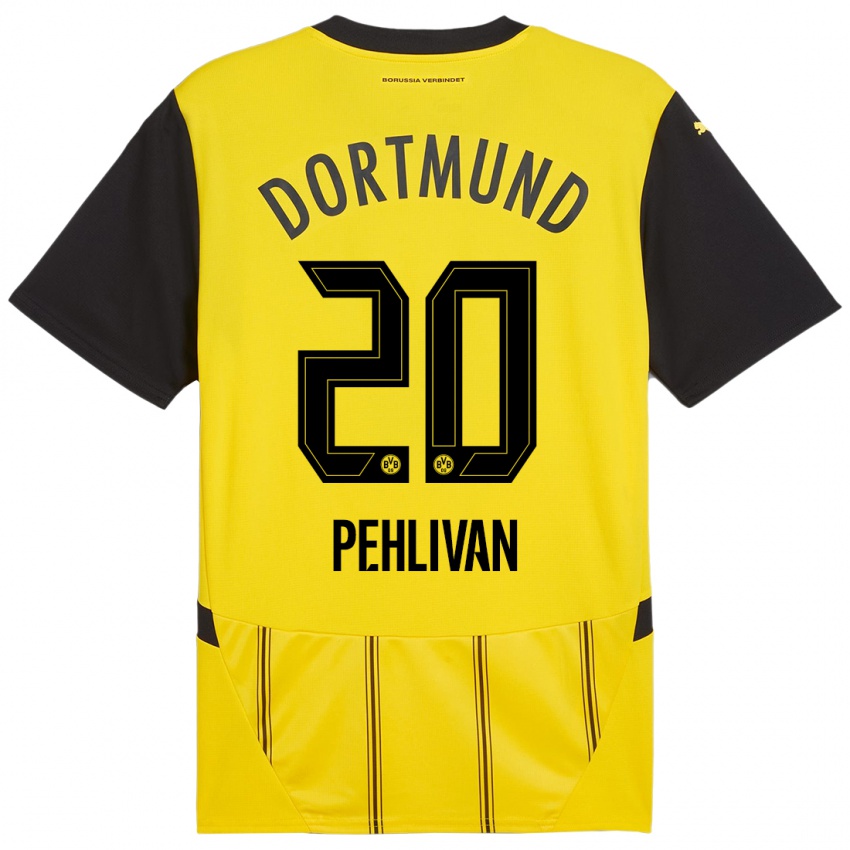 Enfant Maillot Miran Pehlivan #20 Jaune Noir Tenues Domicile 2024/25 T-Shirt Suisse