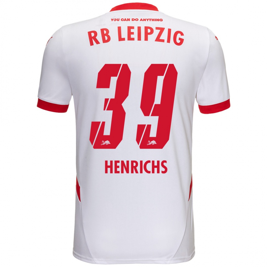 Kinder Benjamin Henrichs #39 Weiß Rot Heimtrikot Trikot 2024/25 T-Shirt Schweiz