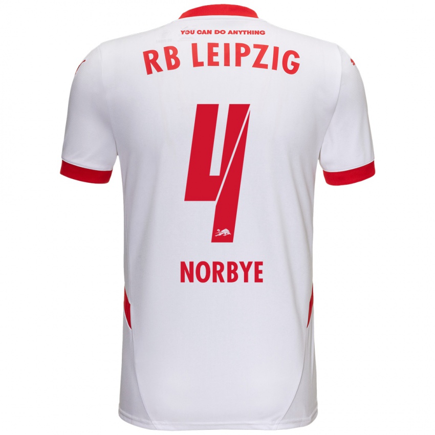 Kinder Jonathan Norbye #4 Weiß Rot Heimtrikot Trikot 2024/25 T-Shirt Schweiz