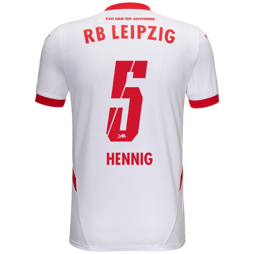 Kinder Lenny Hennig #5 Weiß Rot Heimtrikot Trikot 2024/25 T-Shirt Schweiz