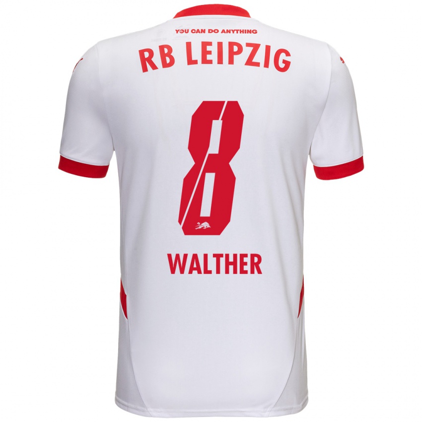 Kinder Kofi Walther #8 Weiß Rot Heimtrikot Trikot 2024/25 T-Shirt Schweiz