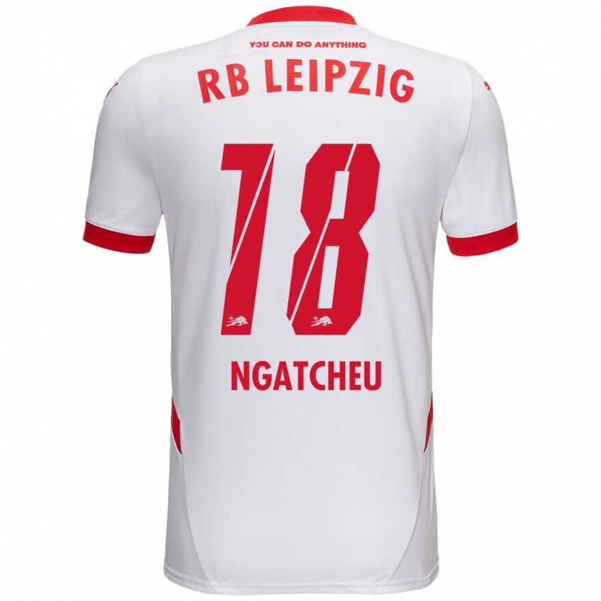 Kinder Yohan Ngatcheu #18 Weiß Rot Heimtrikot Trikot 2024/25 T-Shirt Schweiz