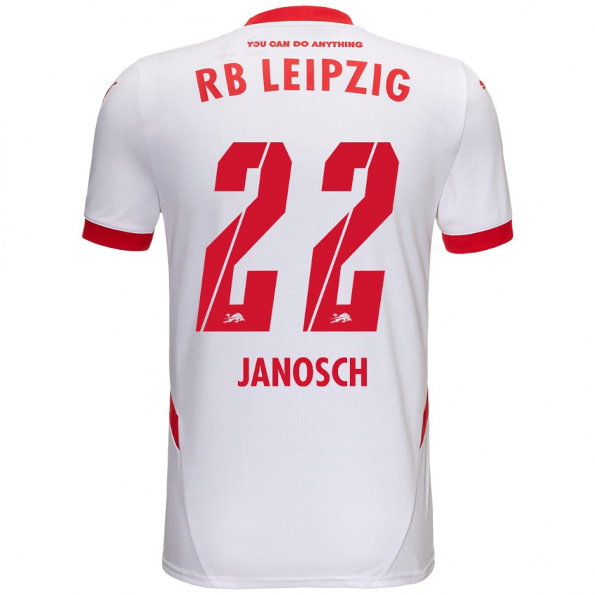 Kinder Luca Janosch #22 Weiß Rot Heimtrikot Trikot 2024/25 T-Shirt Schweiz