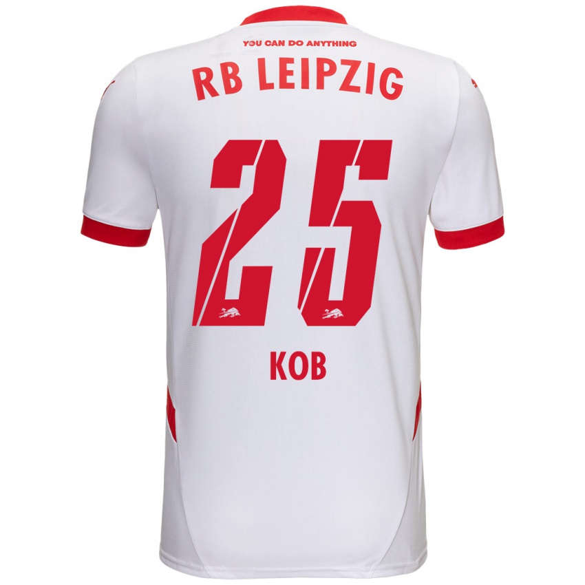 Kinder Leon Koß #25 Weiß Rot Heimtrikot Trikot 2024/25 T-Shirt Schweiz