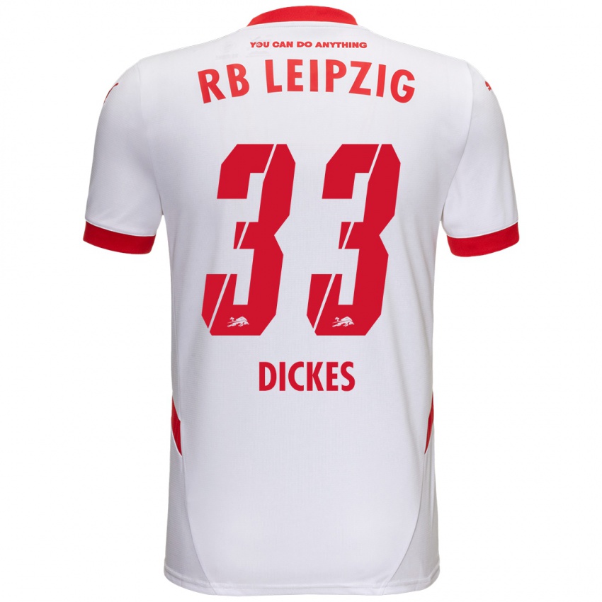 Kinder Fernando Dickes #33 Weiß Rot Heimtrikot Trikot 2024/25 T-Shirt Schweiz