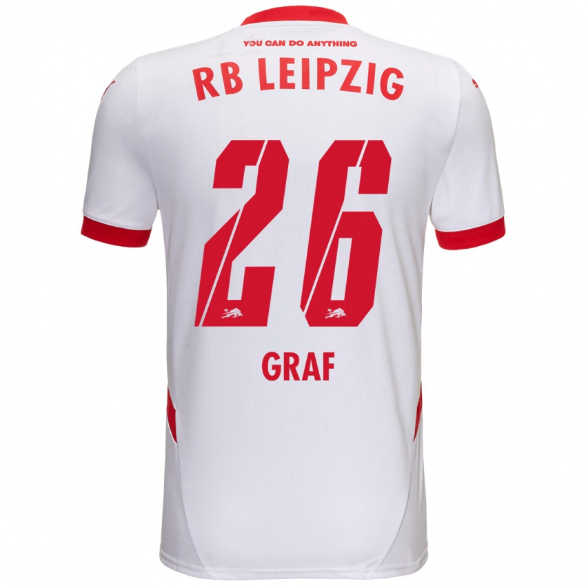 Kinder Luca Maria Graf #26 Weiß Rot Heimtrikot Trikot 2024/25 T-Shirt Schweiz