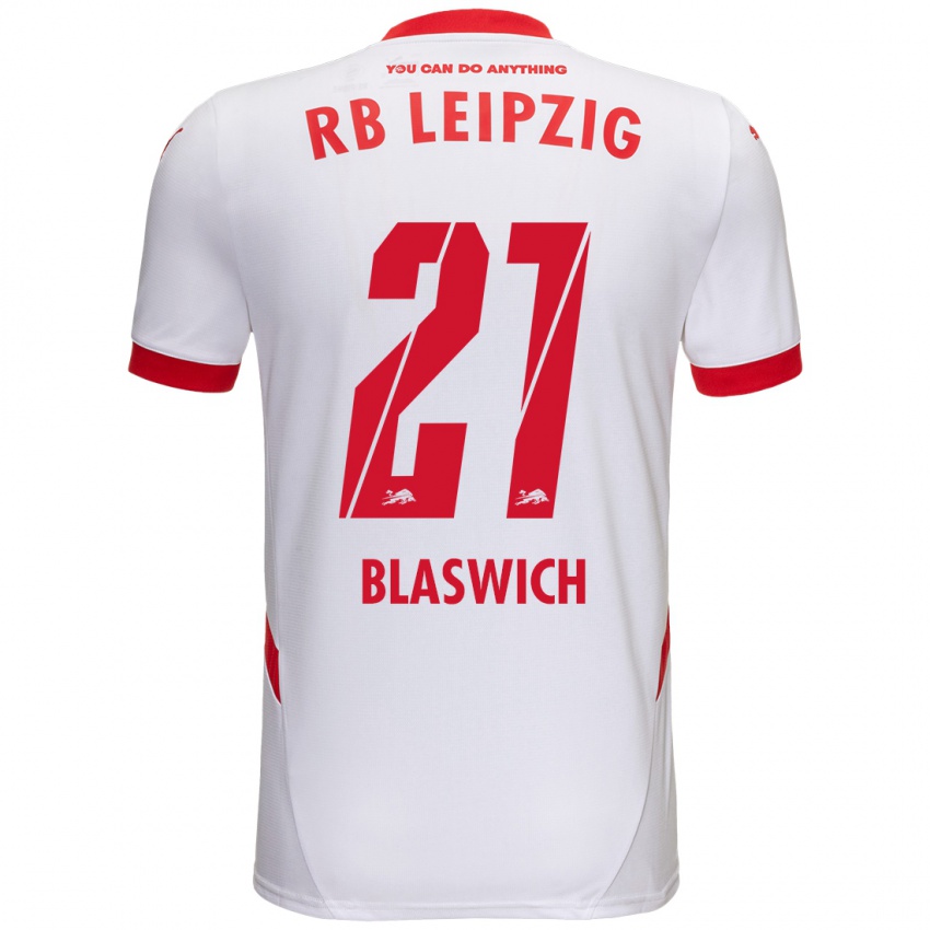 Kinder Janis Blaswich #21 Weiß Rot Heimtrikot Trikot 2024/25 T-Shirt Schweiz