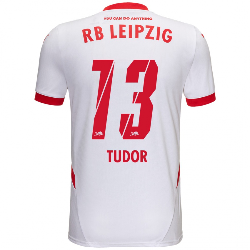 Kinder Aaron Tudor #13 Weiß Rot Heimtrikot Trikot 2024/25 T-Shirt Schweiz