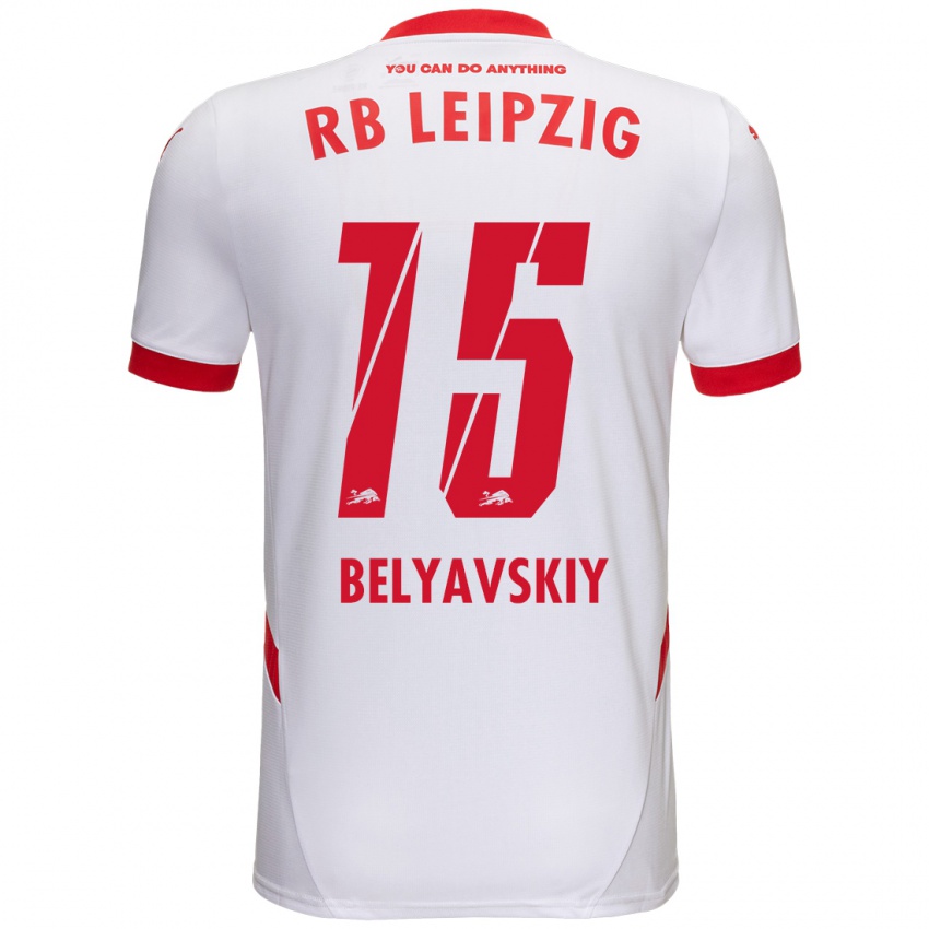 Kinder David Belyavskiy #15 Weiß Rot Heimtrikot Trikot 2024/25 T-Shirt Schweiz