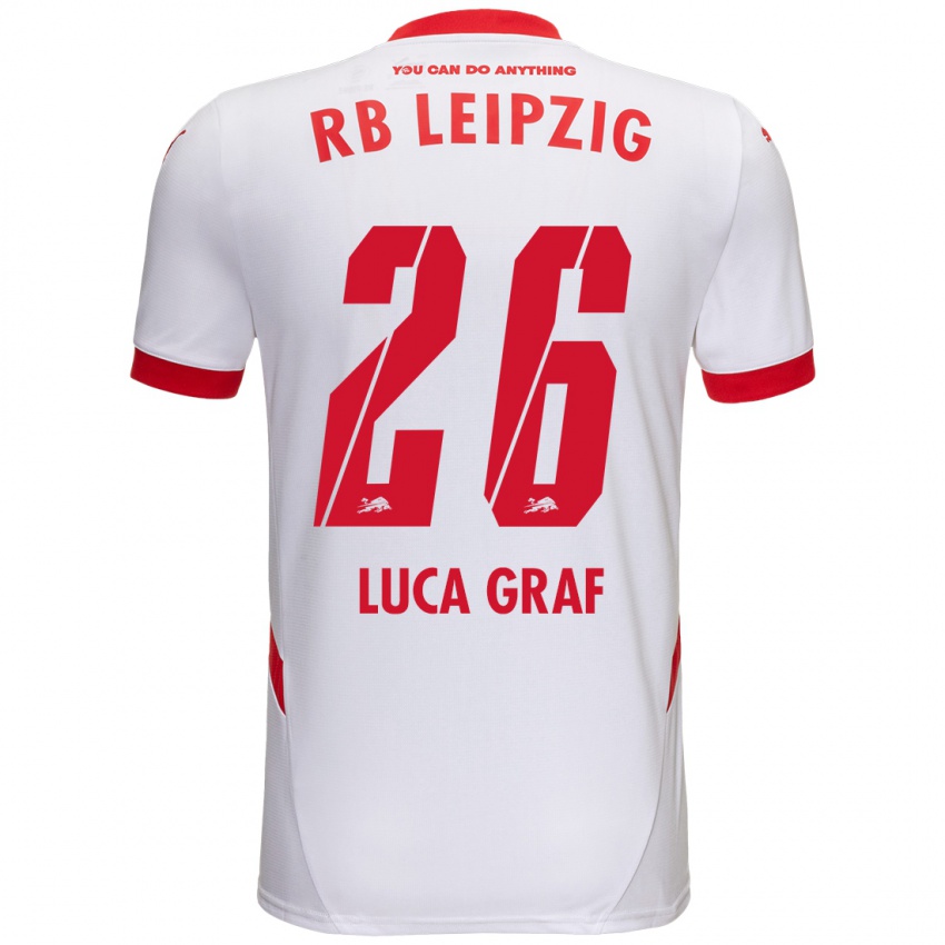 Kinder Luca Marie Graf #26 Weiß Rot Heimtrikot Trikot 2024/25 T-Shirt Schweiz