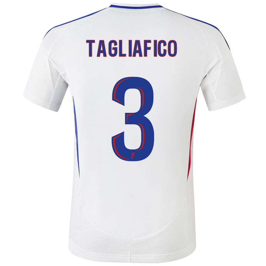 Kinder Nicolas Tagliafico #3 Weiß Blau Heimtrikot Trikot 2024/25 T-Shirt Schweiz