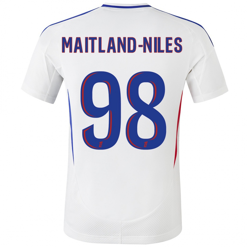 Kinder Ainsley Maitland-Niles #98 Weiß Blau Heimtrikot Trikot 2024/25 T-Shirt Schweiz