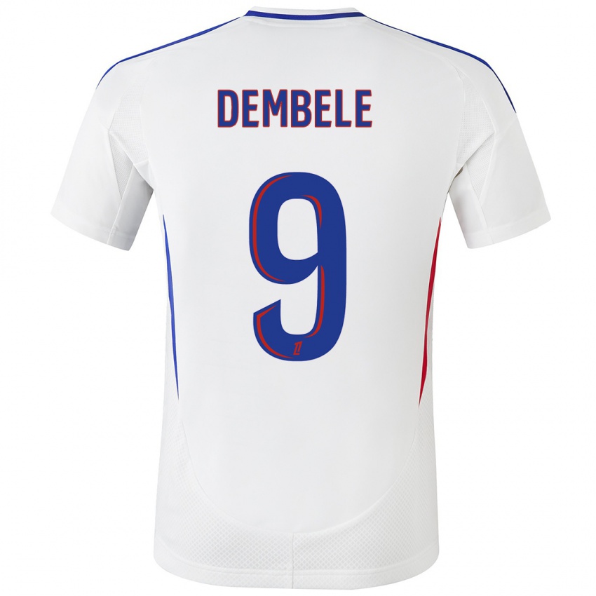 Kinder Moussa Dembele #9 Weiß Blau Heimtrikot Trikot 2024/25 T-Shirt Schweiz