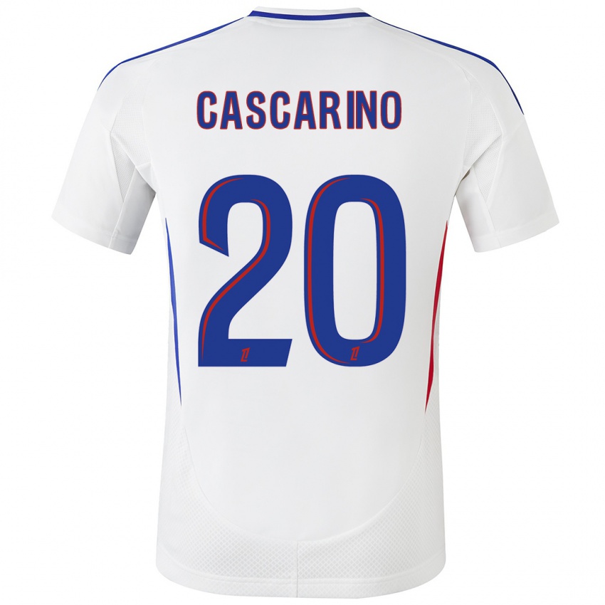 Kinder Delphine Cascarino #20 Weiß Blau Heimtrikot Trikot 2024/25 T-Shirt Schweiz