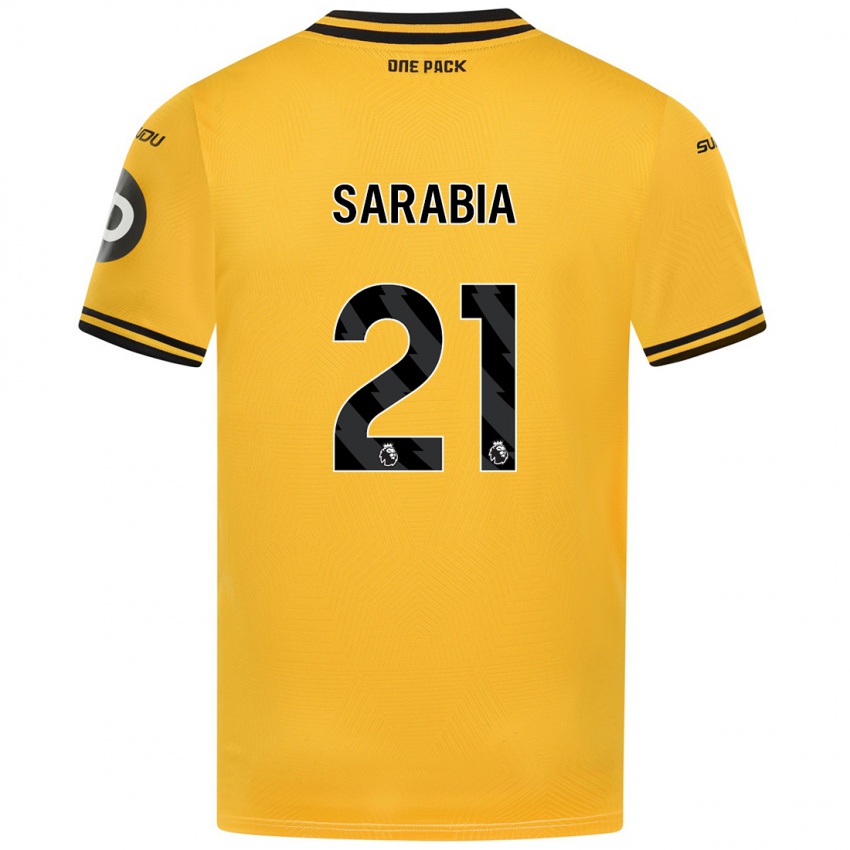 Enfant Maillot Pablo Sarabia #21 Jaune Tenues Domicile 2024/25 T-Shirt Suisse