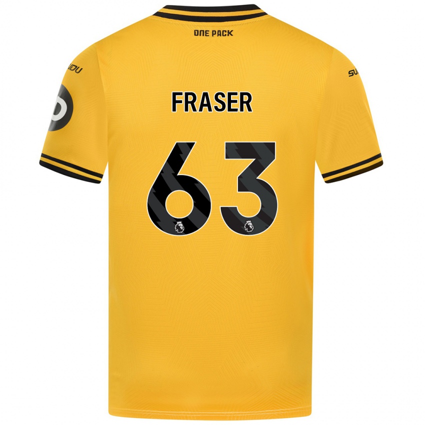 Enfant Maillot Nathan Fraser #63 Jaune Tenues Domicile 2024/25 T-Shirt Suisse