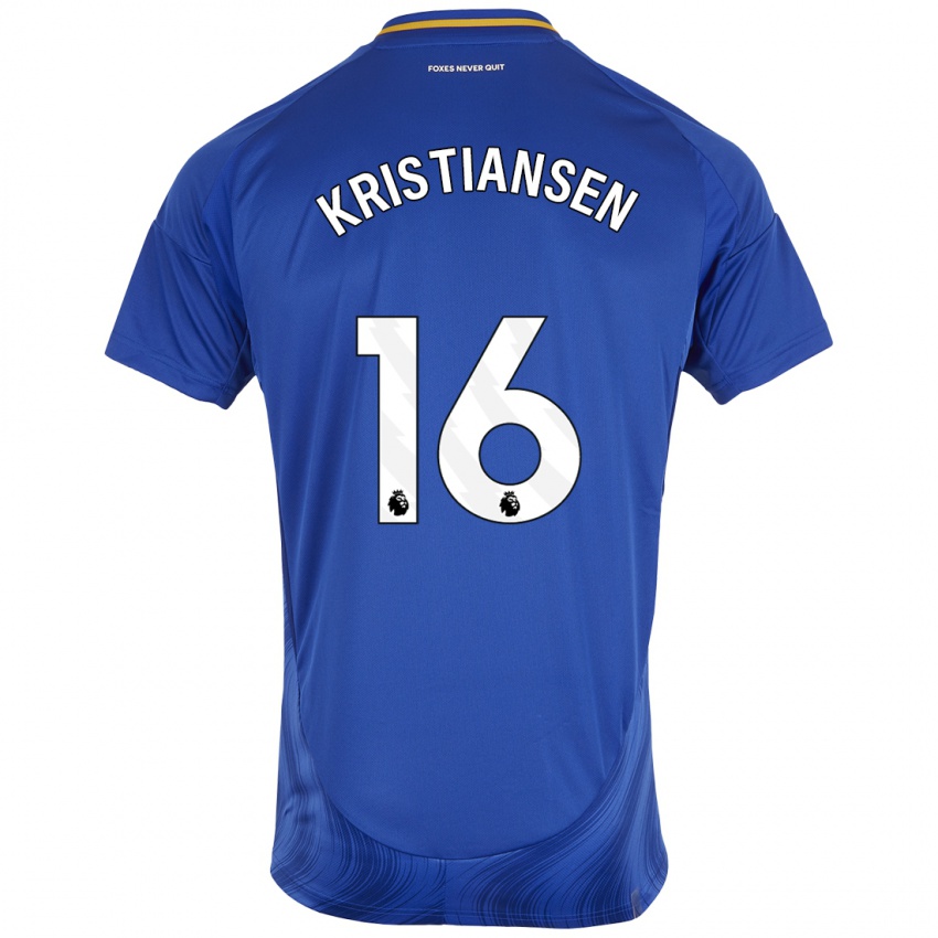 Kinder Victor Kristiansen #16 Blau Weiß Heimtrikot Trikot 2024/25 T-Shirt Schweiz