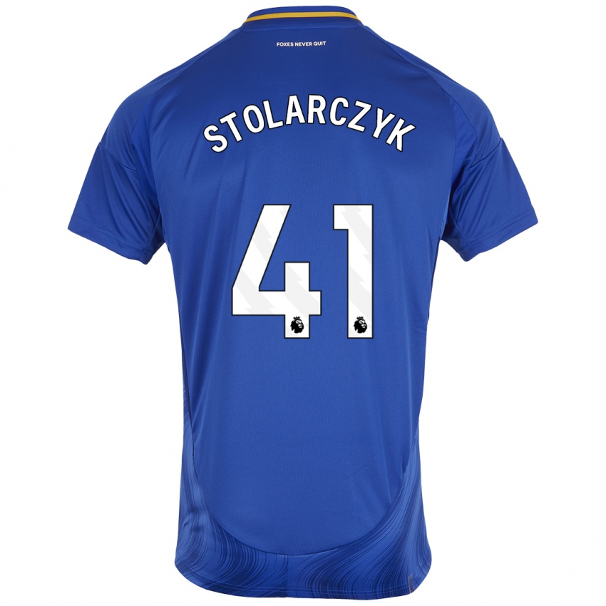 Kinder Jakub Stolarczyk #41 Blau Weiß Heimtrikot Trikot 2024/25 T-Shirt Schweiz