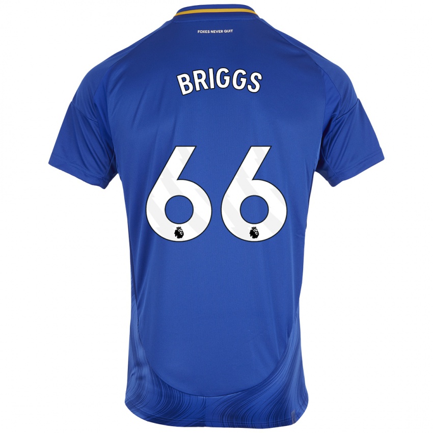 Enfant Maillot Logan Briggs #66 Bleu Blanc Tenues Domicile 2024/25 T-Shirt Suisse